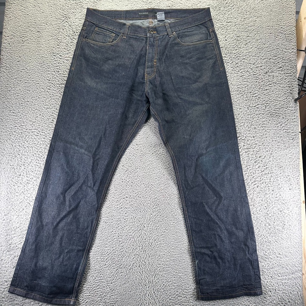 Vintage Rocawear Jeans Mens 40x34 Blue Cotton Denim Straight Baggy Workwear